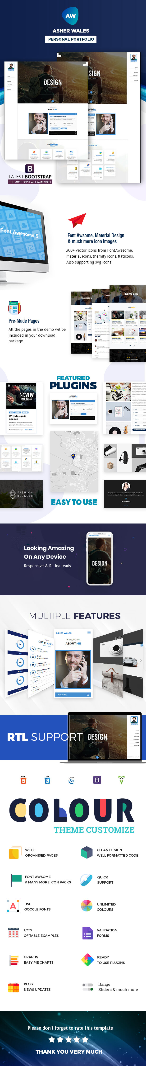 AW | Personal / Portfolio / Resume One Page HTML5 Template